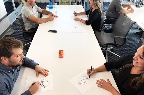 Design Team Meetings - drawing without looking