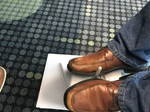 Design Team Meetings - drawing with feet