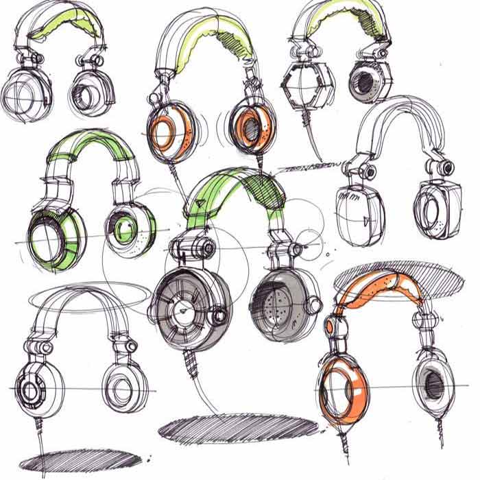 Avegant headphone sketches